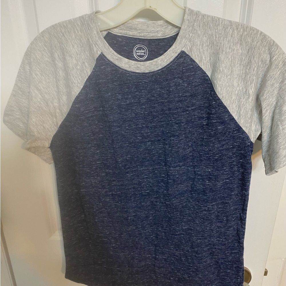 Wonder Nation Blue and Gray Short Sleeve Tee